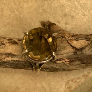 Smoky quartz sterling silver ring. Size 6.